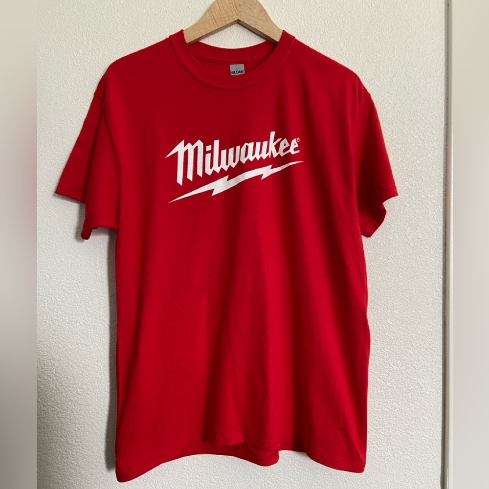 NWOT Milwaukee tools logo red tee